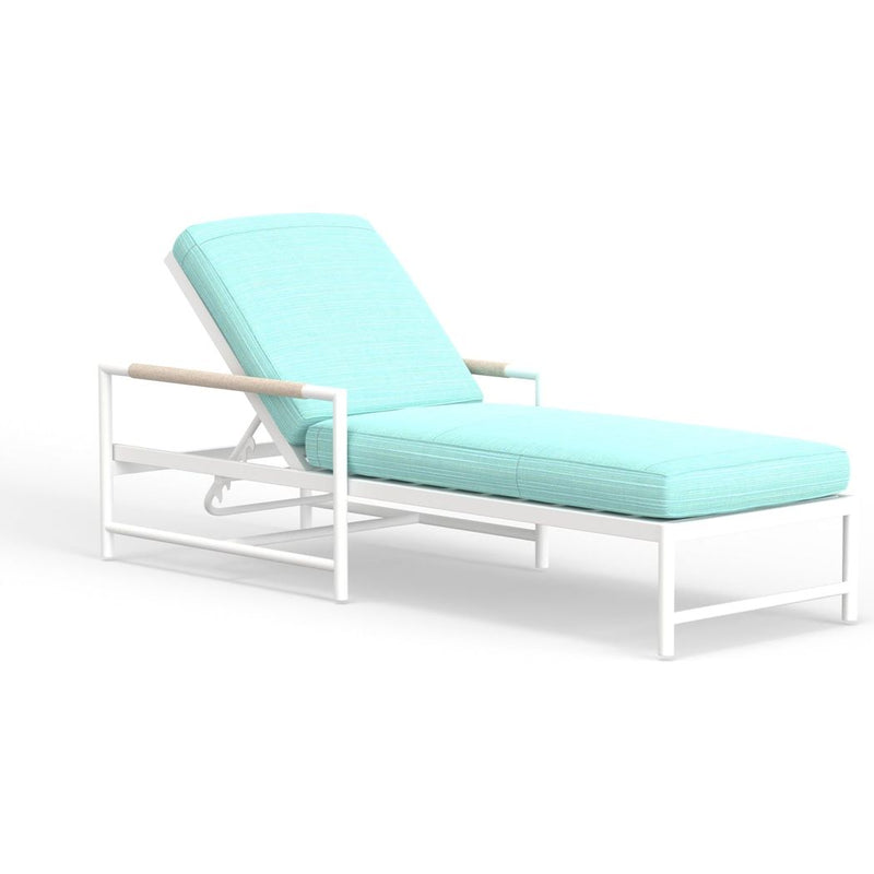 Sabbia Sunbrella Comfort Outdoor Chaise-Outdoor Chaises-Sunset West-Dupione Celeste-LOOMLAN