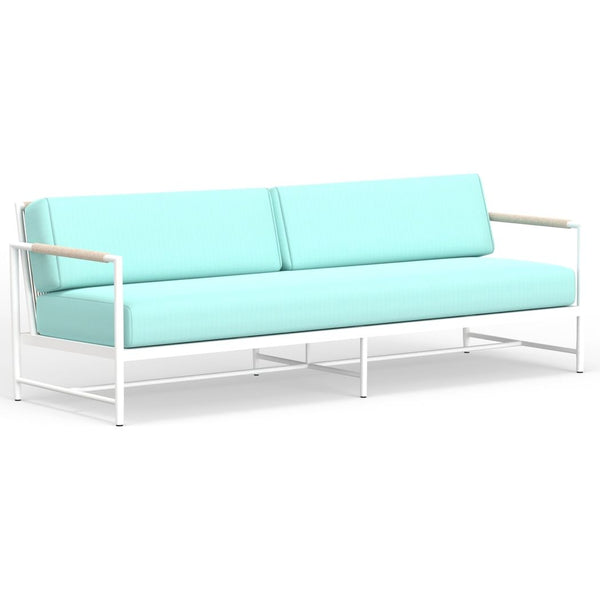 Sabbia Sunbrella Outdoor Couch-Outdoor Sofas & Loveseats-Sunset West-Dupione Celeste-LOOMLAN