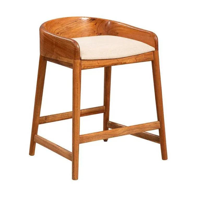 Saddle Linen Counter Stool-Counter Stools-Furniture Classics-LOOMLAN