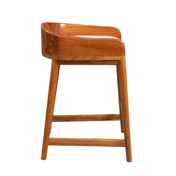 Saddle Linen Upholstered Counter Stool