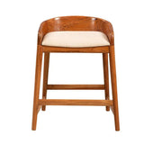 Saddle Linen Upholstered Counter Stool