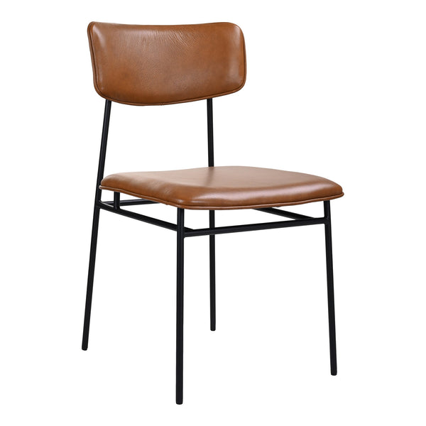  Sailor Brown Leather Dining Chair Brown Moe' Home