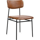 Sailor Leather Armless Dining Chair Set of 2-Dining Chairs-Moe's Home-Brown-LOOMLAN