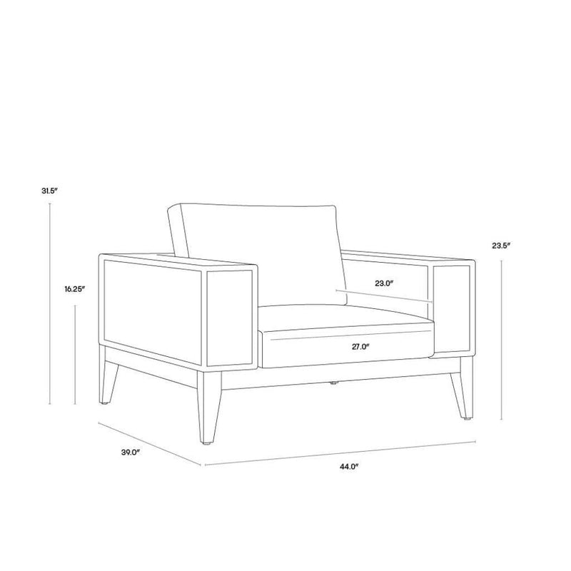 Salerno Fabric Outdoor Armchair-Outdoor Lounge Chairs-SUNPAN-LOOMLAN