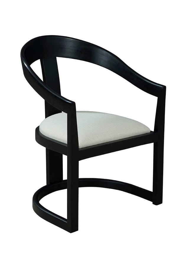 Salida Linen Upholstered Black Dining Chair