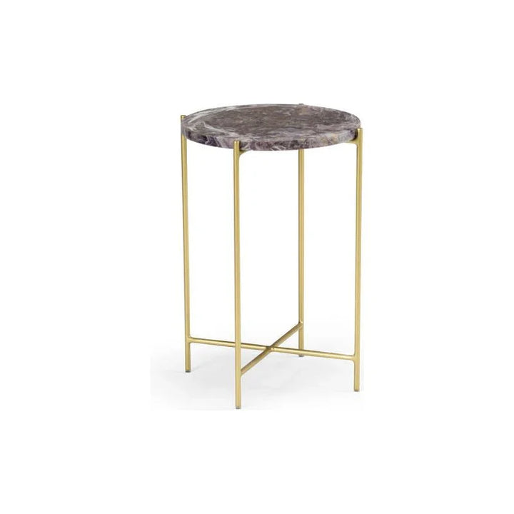 Salina Purple Stone Top Round Accent Table - LOOMLAN - Wildwood - Side Tables