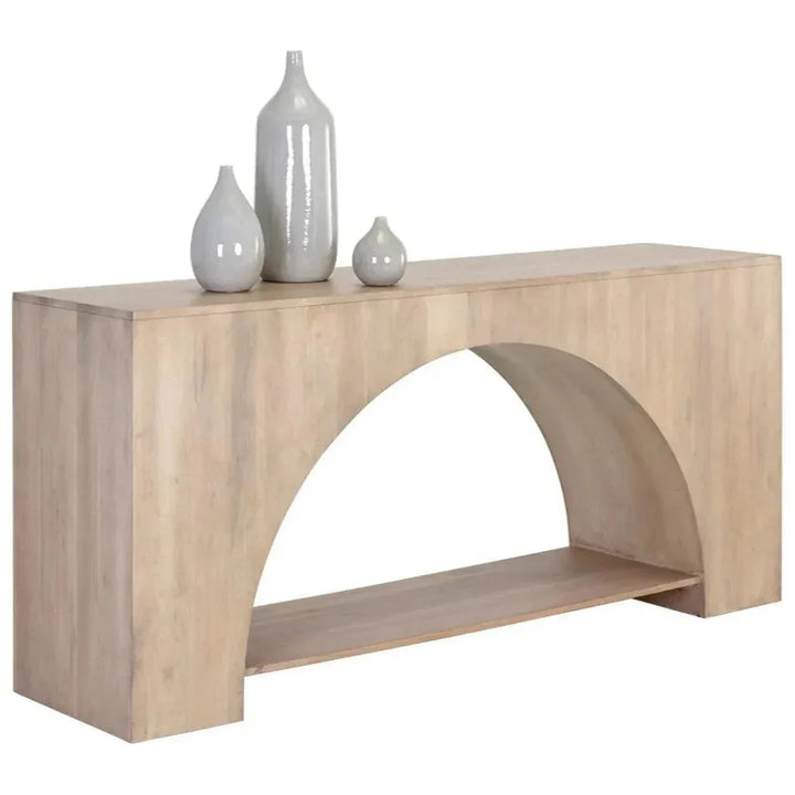 Salma Console Table SolidWood Whitewash - LOOMLAN - SUNPAN - Console Tables