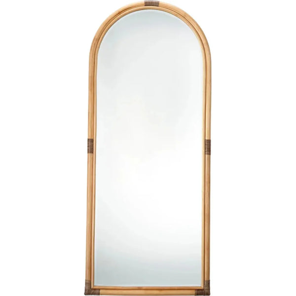 Saltwater Rattan d Vertical Floor Mirror-Floor Mirrors-Jamie Young-Natural-LOOMLAN