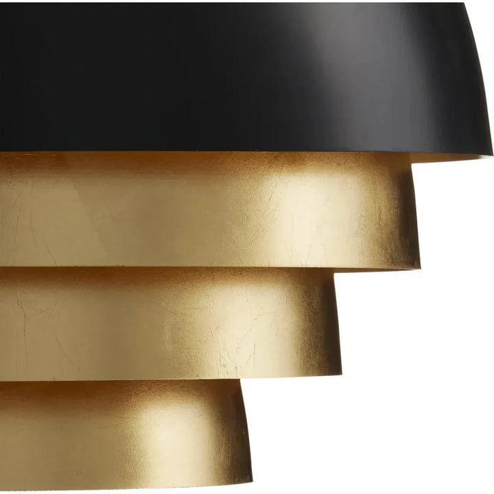 Salviati Large Black & Gold Pendant - LOOMLAN - Currey & Co - Pendants