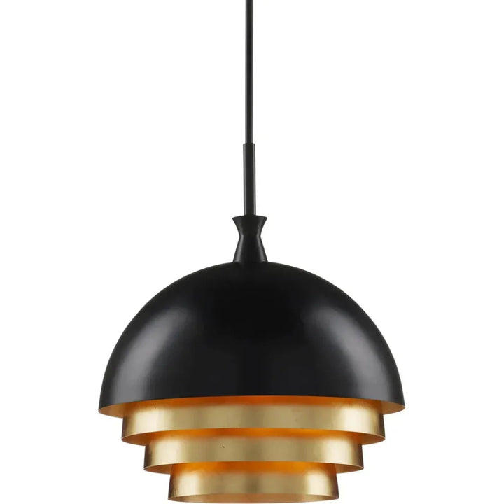 Salviati Large Black & Gold Pendant - LOOMLAN - Currey & Co - Pendants