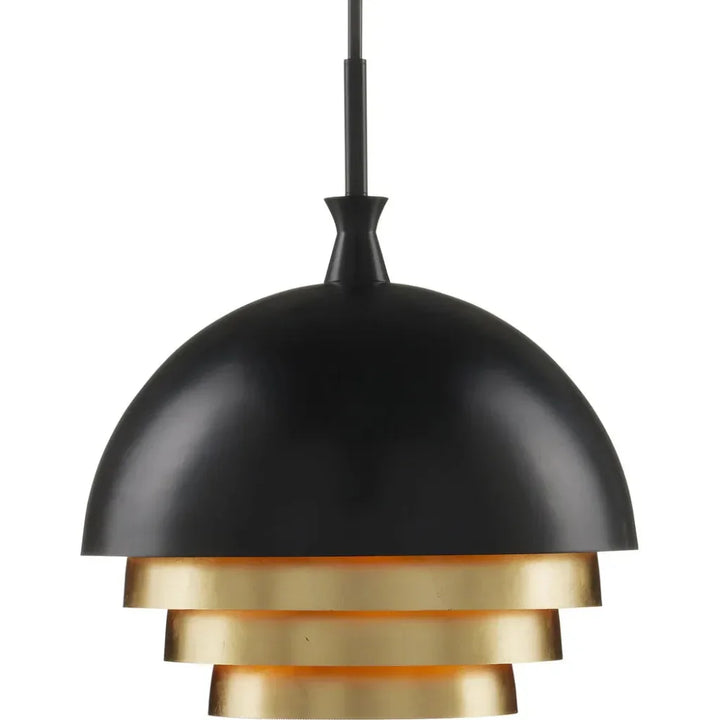 Salviati Large Black & Gold Pendant - LOOMLAN - Currey & Co - Pendants