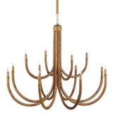 Samsara Rattan Made Large Chandelier-Chandeliers-Currey & Co-LOOMLAN