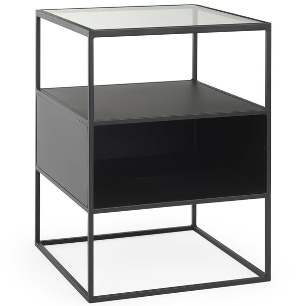 Samson Glass Top Square Side Table
