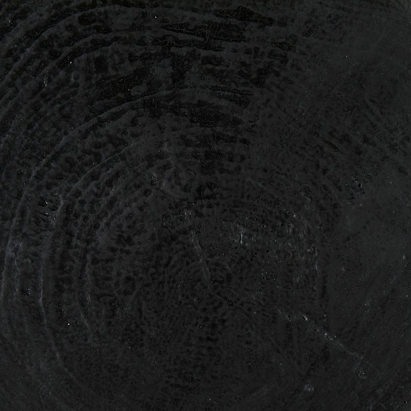 Samson Stool/Side Table, Black Burnt Resin-Poufs and Stools-Noir-LOOMLAN