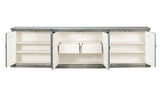 San Marco Bungalow Cabinet for Living Room Blue Grey Finish-Sideboards-Sarreid-LOOMLAN