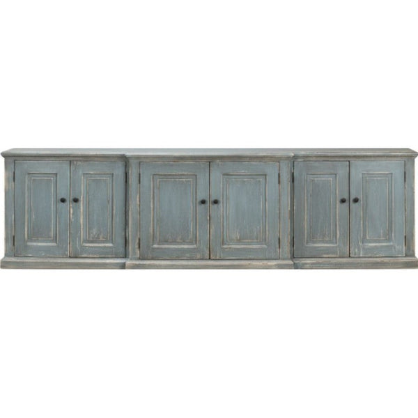 San Marco Bungalow Cabinet for Living Room Blue Grey Finish-Sideboards-Sarreid-LOOMLAN
