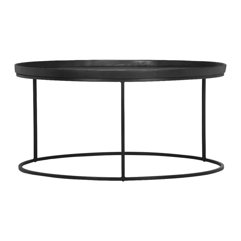 Sana Aluminum Topped Round Coffee Table-Coffee Tables-Urbia-LOOMLAN