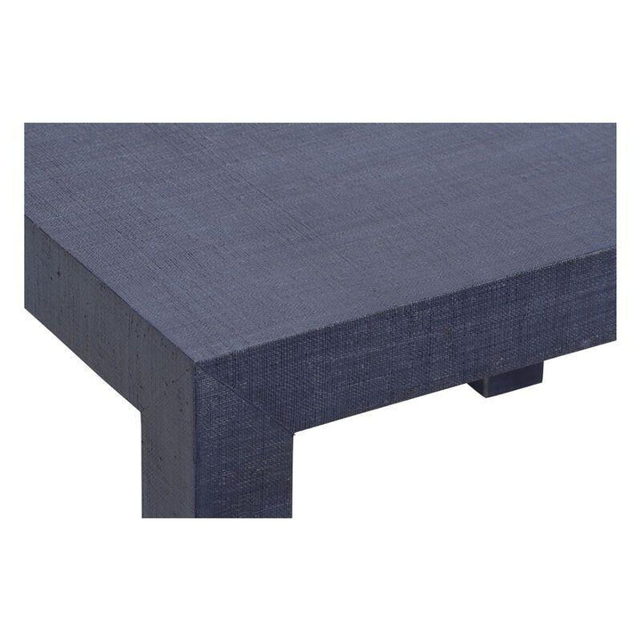 Sanibel Blue Raffia Wrapped Square Game Table - LOOMLAN
