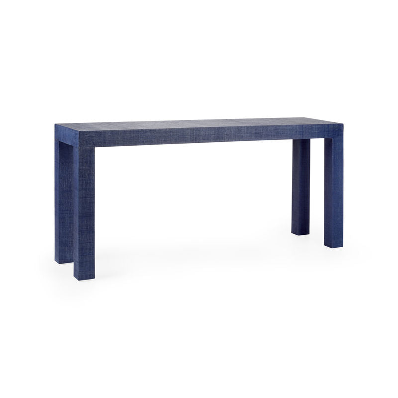 Sanibel Raffia Wrapped Classic Console Table-Console Tables-Chelsea House-Blue-Small-LOOMLAN