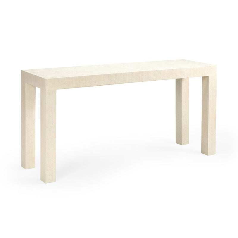 Sanibel Raffia Wrapped Classic Console Table-Console Tables-Chelsea House-White-Large-LOOMLAN