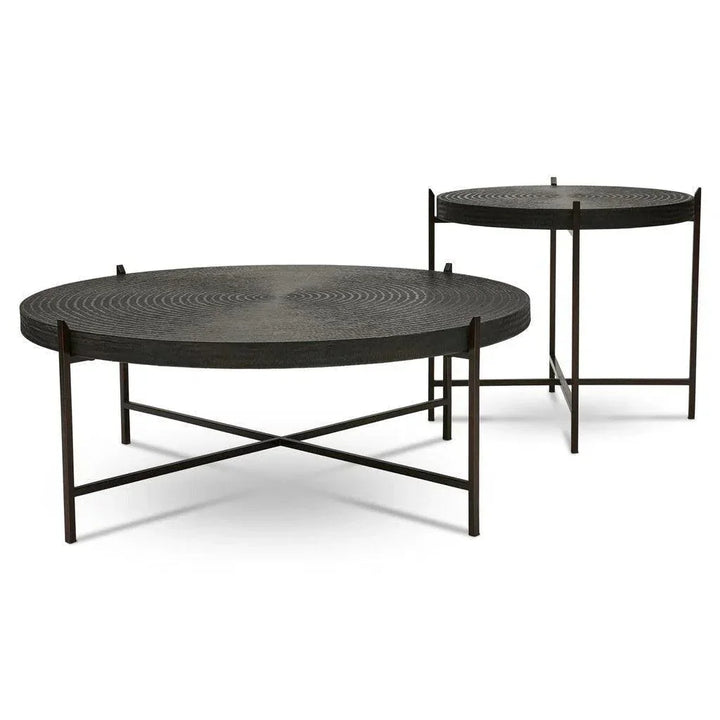 Sanskrit Bronze Plated Steel Round Coffee Table - LOOMLAN - Urbia - Coffee Tables