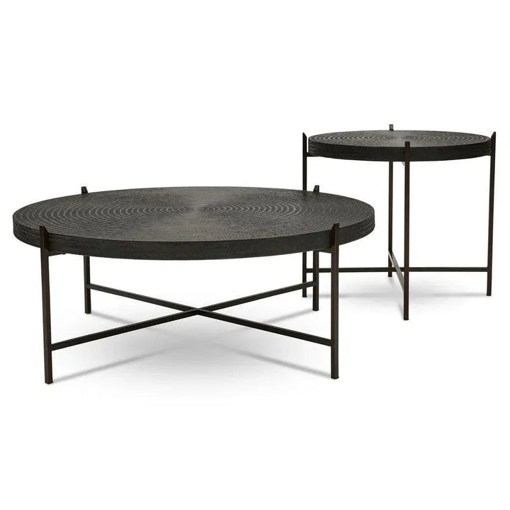 Sanskrit Bronze Plated Steel Round End Table - LOOMLAN - Urbia - Side Tables