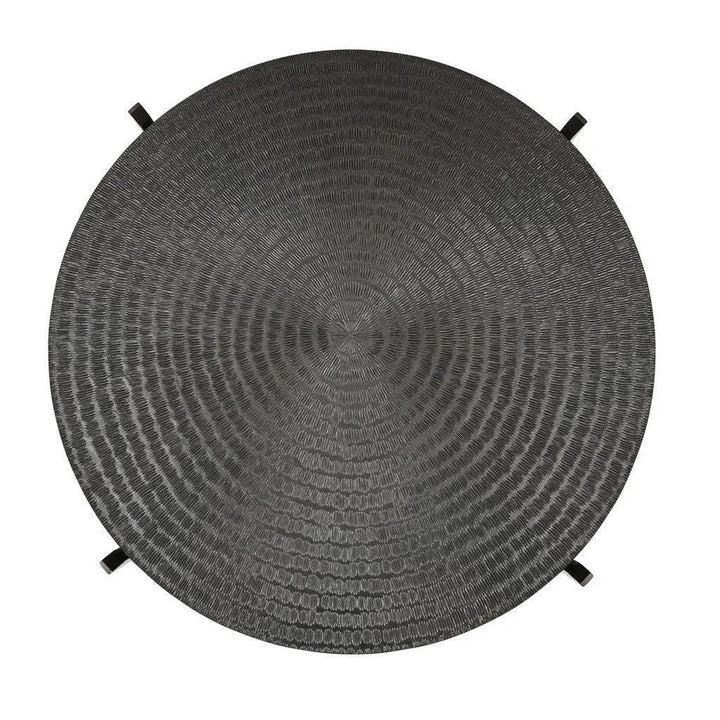 Sanskrit Bronze Plated Steel Round End Table - LOOMLAN - Urbia - Side Tables