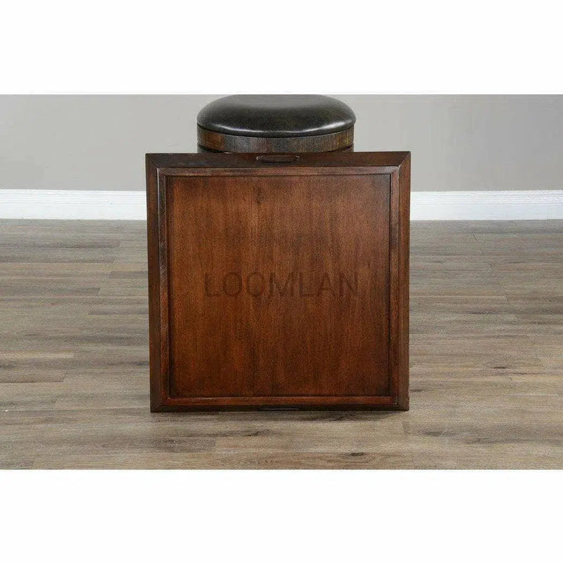 Santa Fe Dark Brown Finish Ottoman Tray