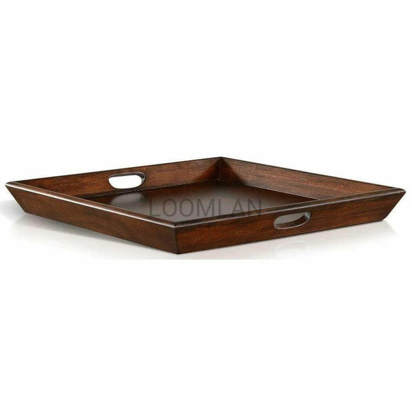 Santa Fe Dark Brown Finish Ottoman Tray