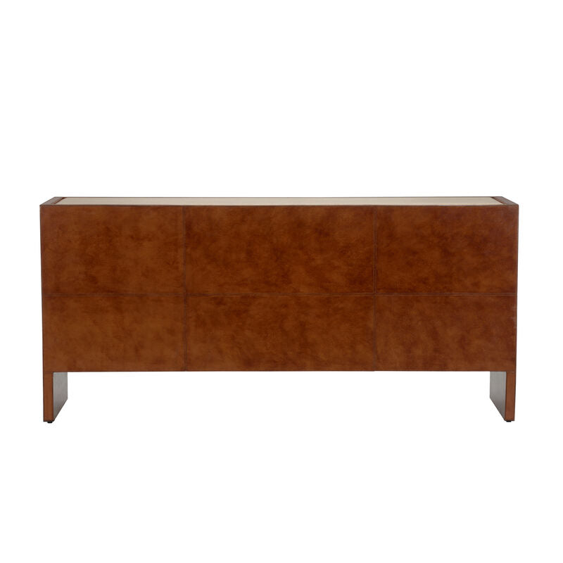 Santino Leather Covered Brown Buffet-Buffets-Chelsea House-LOOMLAN