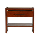 Santino Leather Covered Brown Nightstand-Nightstands-Chelsea House-LOOMLAN