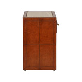 Santino Leather Covered Brown Nightstand-Nightstands-Chelsea House-LOOMLAN