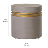 Santori Double Ring Accent Table Short - Gold Outdoor End table-Outdoor Side Tables-Seasonal Living-LOOMLAN