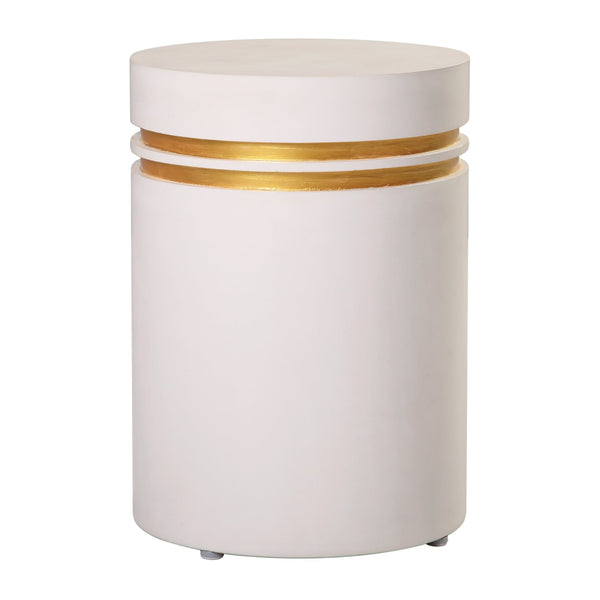 Santori Double Ring Accent Table Tall - Gold Outdoor End table-Outdoor Side Tables-Seasonal Living-LOOMLAN