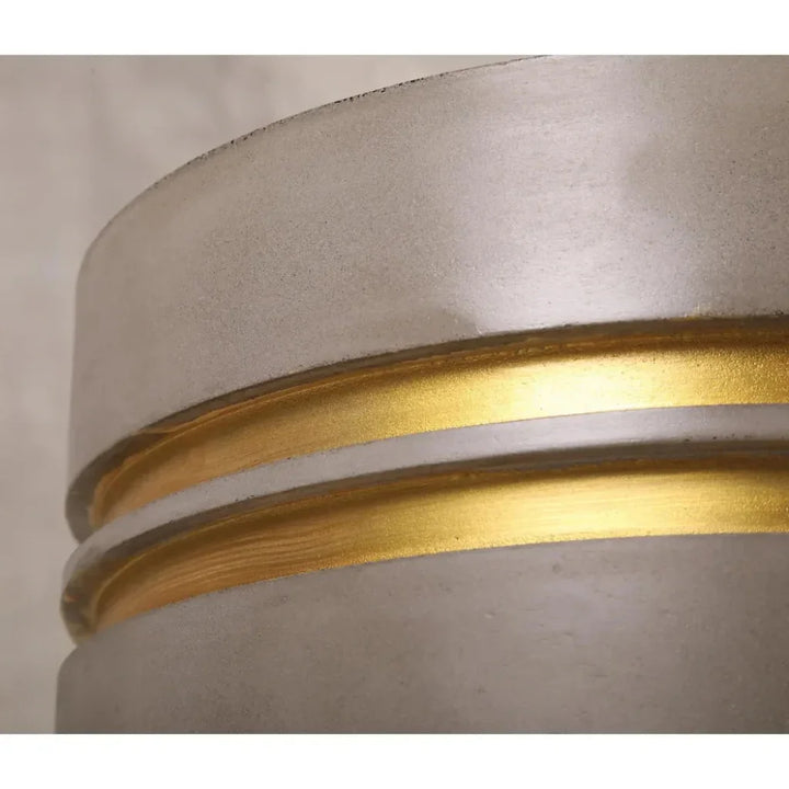 Santori Double Ring Tall - Gray/Gold Outdoor End table - LOOMLAN
