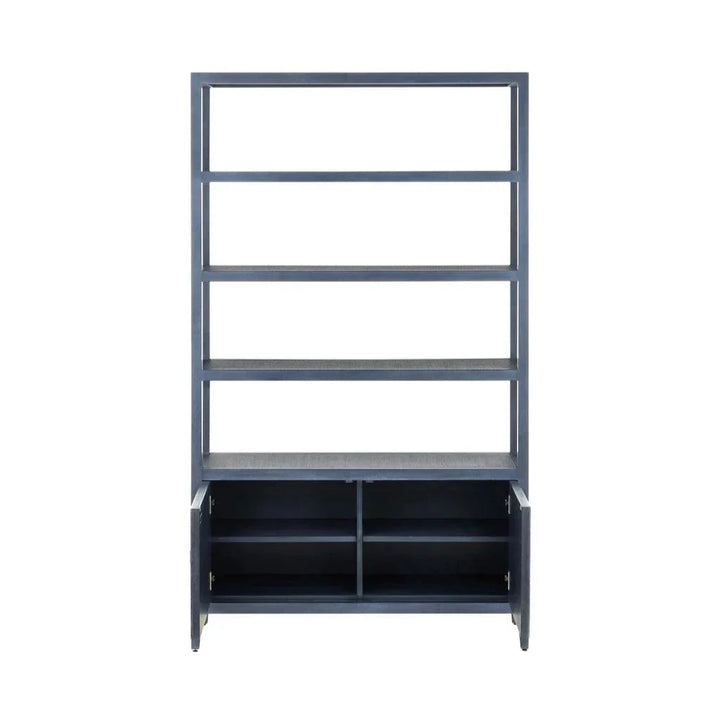 Santos Vintage Navy Storage Etagere - LOOMLAN - Currey & Co - Etageres