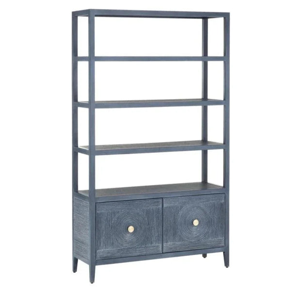 Santos Vintage Navy Storage Etagere - LOOMLAN - Currey & Co - Etageres