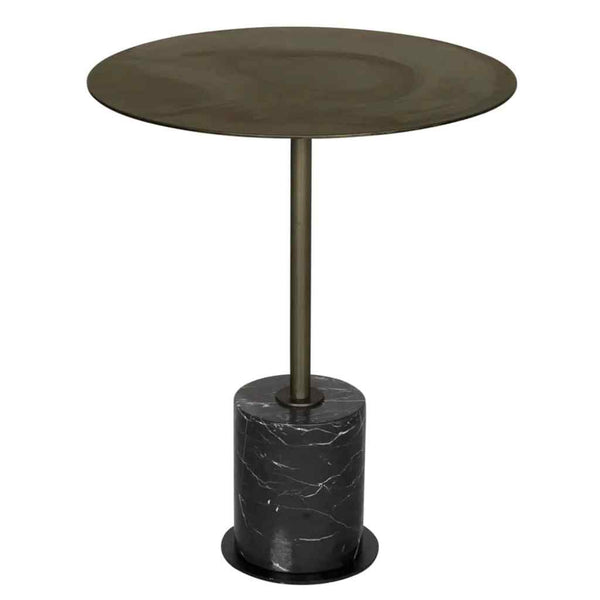 Santosh Aged Brass Top Side Table