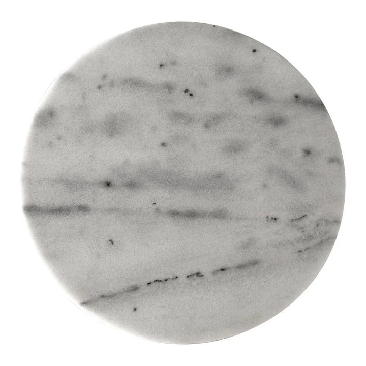 Santosha Marble Top Round Side Table - LOOMLAN - Noir - Side Tables