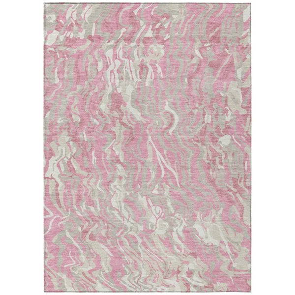 Saphara Pink Washable Indoor-Outdoor Rug-Outdoor Rugs-LOOMLAN Rugs-2'6" x 3'10"-LOOMLAN