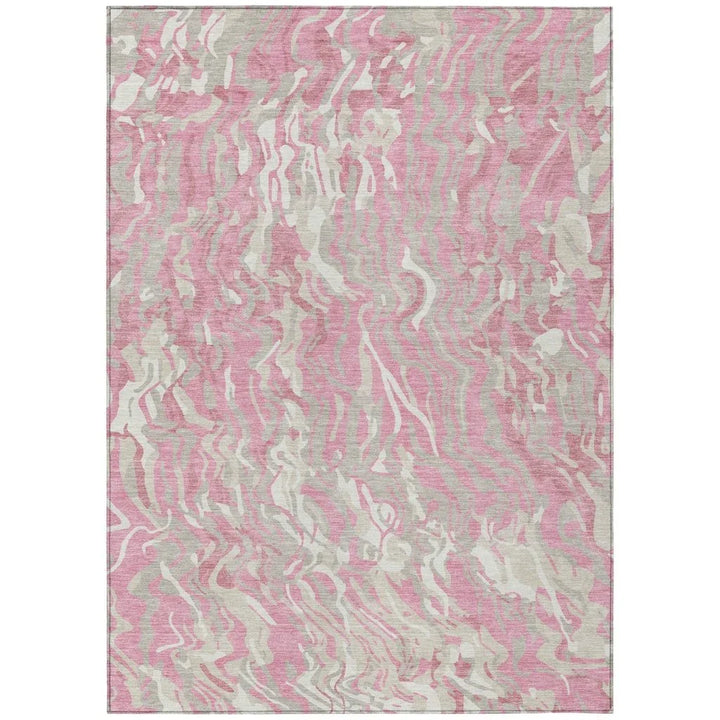 Saphara Pink Washable Indoor-Outdoor Rug-Outdoor Rugs-LOOMLAN Rugs-2'6" x 3'10"-LOOMLAN