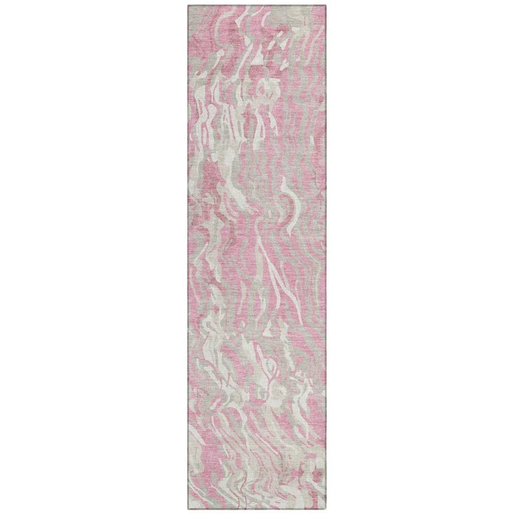Saphara Pink Washable Indoor-Outdoor Rug-Outdoor Rugs-LOOMLAN Rugs-2'3" x 7'6"-LOOMLAN