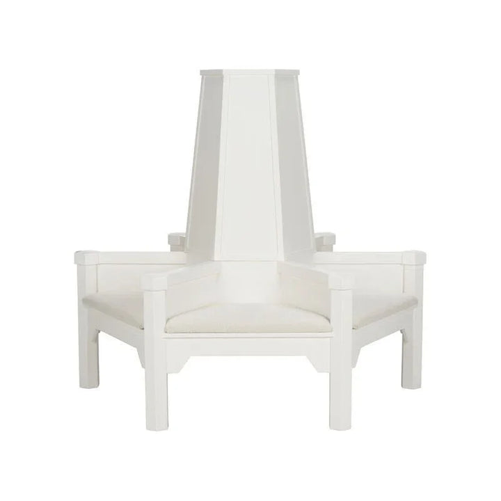 Saratoga High Central Pillar White Settee - LOOMLAN - Chelsea House - Bedroom Benches
