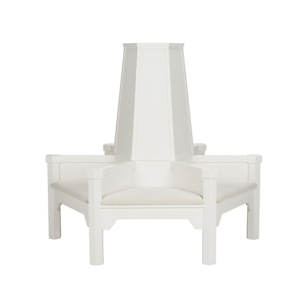 Saratoga High Central Pillar White Settee-Bedroom Benches-Chelsea House-LOOMLAN