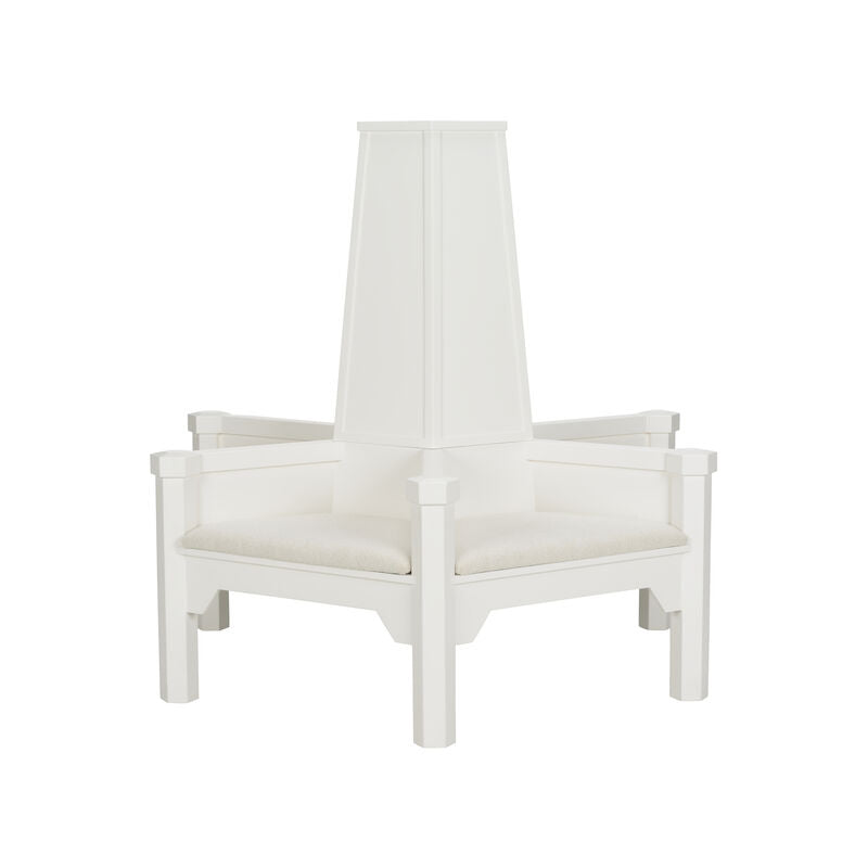 Saratoga High Central Pillar White Settee-Bedroom Benches-Chelsea House-LOOMLAN