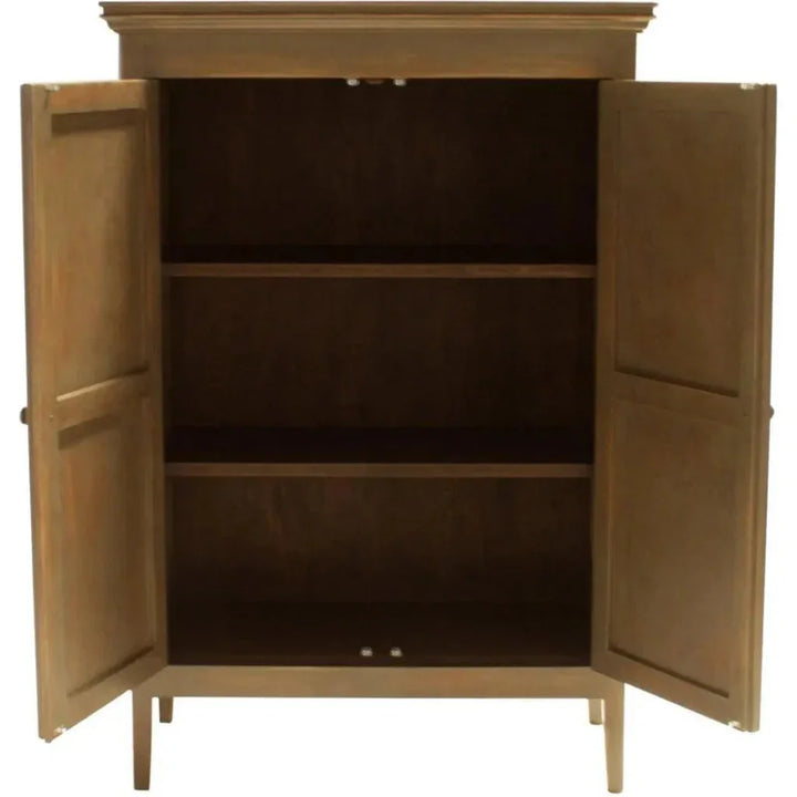 Solid Wood Armoire Sardinia Natural Brown - LOOMLAN - Peninsula Home - Sideboards