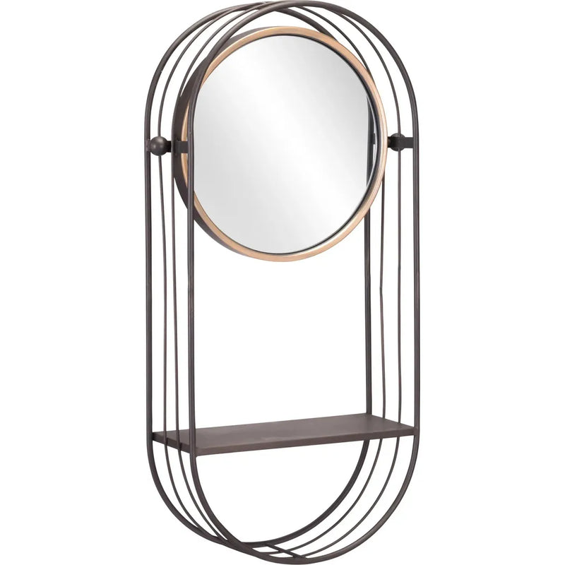 Saroni Mirror Shelf Gray-Wall Shelves & Ledgers-Zuo Modern-LOOMLAN