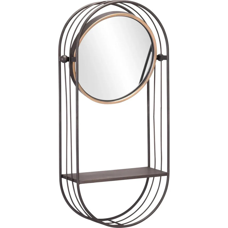 Saroni Mirror Shelf Gray-Wall Shelves & Ledgers-Zuo Modern-LOOMLAN