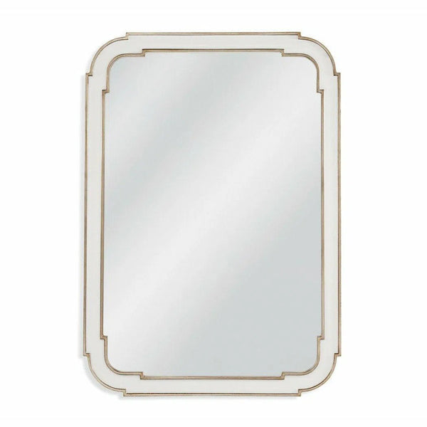 Sasha 48" Rectangle White Lacquer Wall Mirror Wall Mirrors LOOMLAN By Bassett Mirror