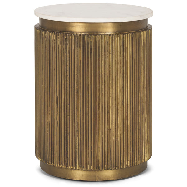 Satima White Marble Top Accent Table